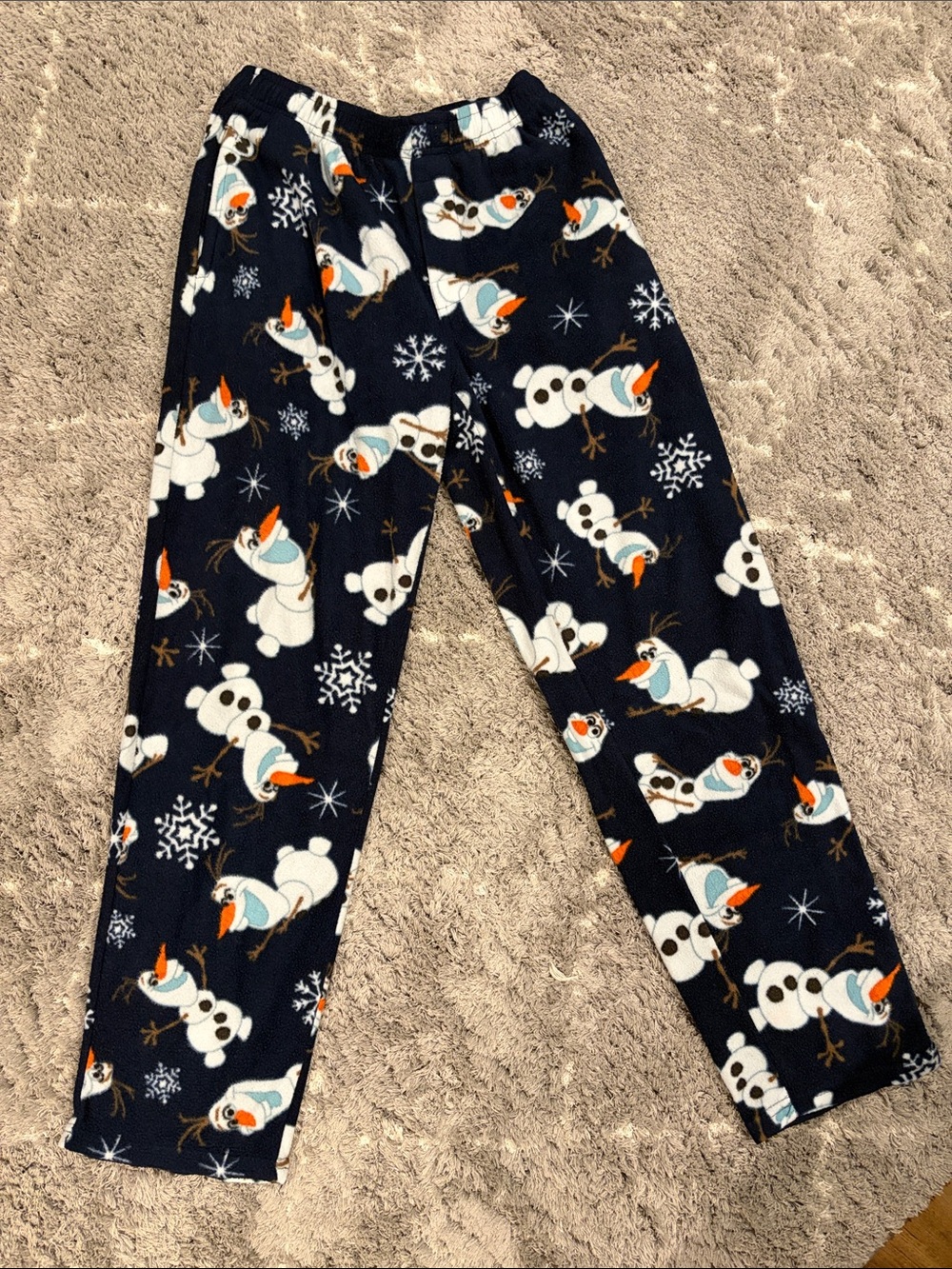 Disney Olaf Navy Blue Fleece Pajama Pants - Picture 2 of 4